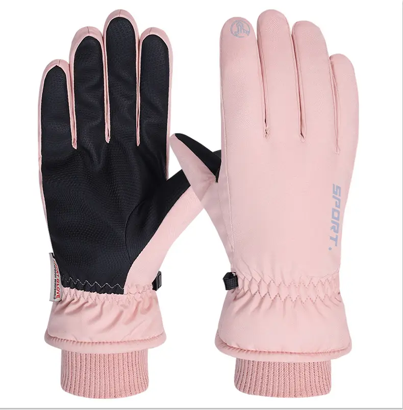 Wholesale winter ski gloves windproof waterproof fleece-lined warm touch screen outdoor riding electric car gloves thickened men