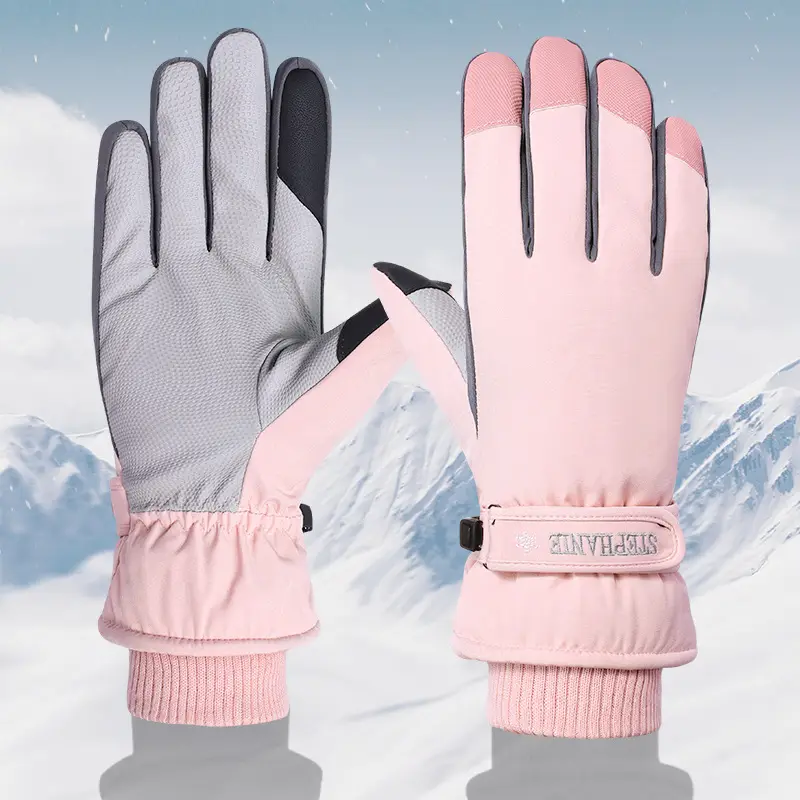 Wholesale winter ski gloves windproof waterproof fleece-lined warm touch screen outdoor riding electric car gloves thickened men