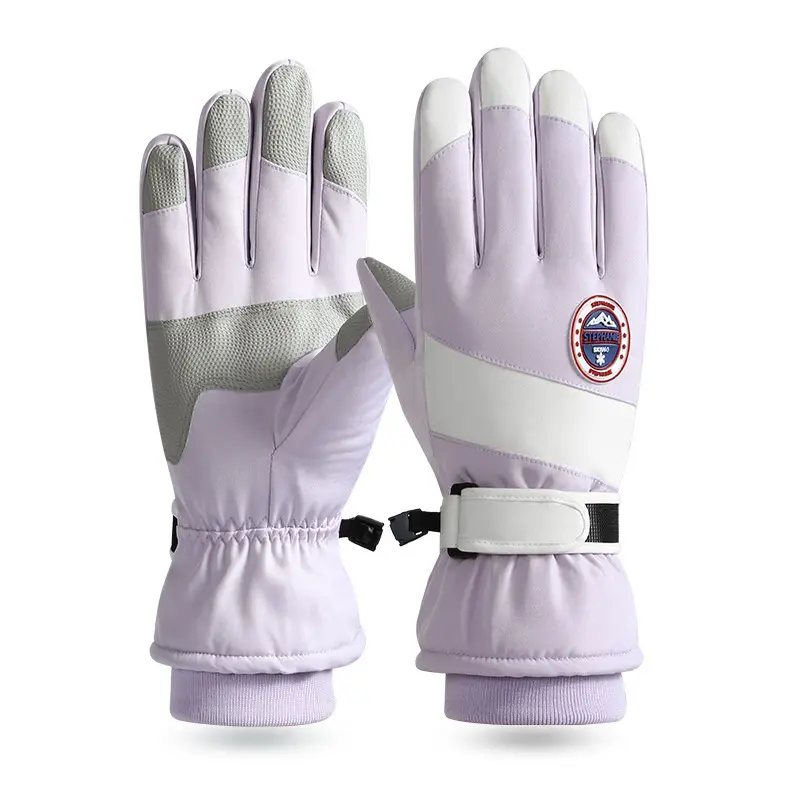 Wholesale winter ski gloves windproof waterproof fleece-lined warm touch screen outdoor riding electric car gloves thickened men