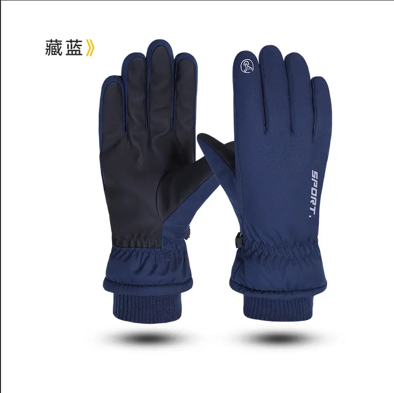 Wholesale winter ski gloves windproof waterproof fleece-lined warm touch screen outdoor riding electric car gloves thickened men