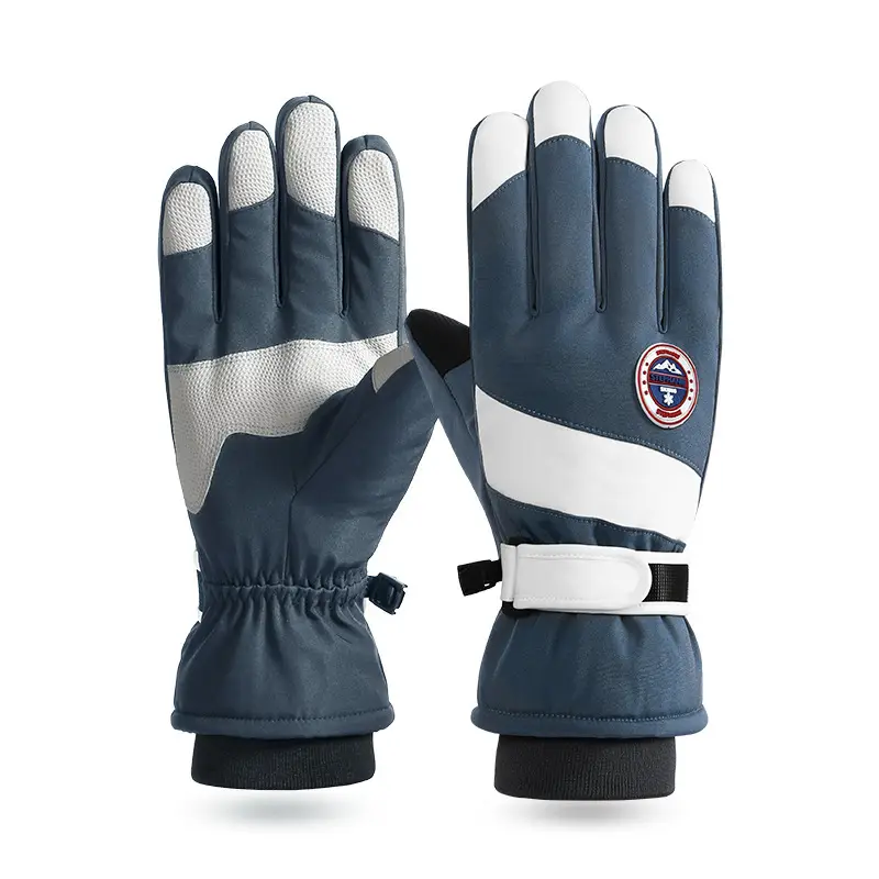 Wholesale winter ski gloves windproof waterproof fleece-lined warm touch screen outdoor riding electric car gloves thickened men