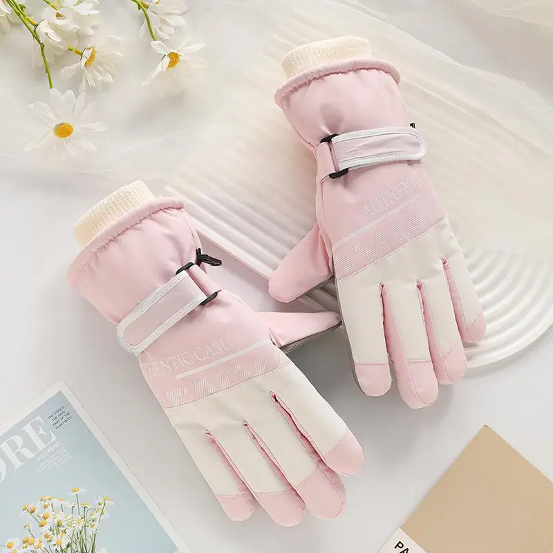Wholesale winter ski gloves windproof waterproof fleece-lined warm touch screen outdoor riding electric car gloves thickened men