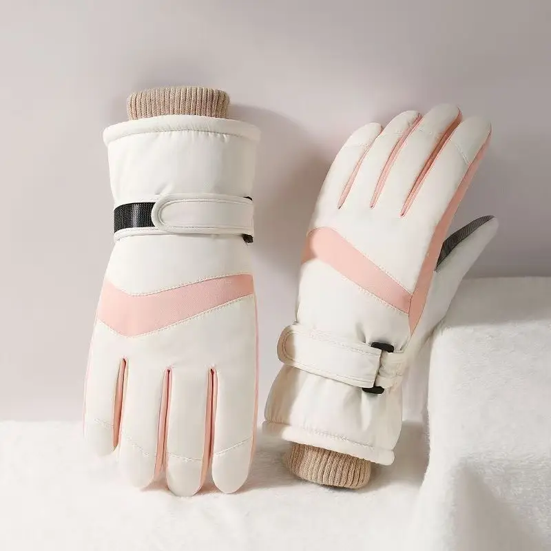 Wholesale winter ski gloves windproof waterproof fleece-lined warm touch screen outdoor riding electric car gloves thickened men