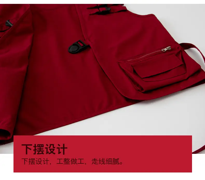 Kids Hip-Hop Vest Red Black Set — feature 19