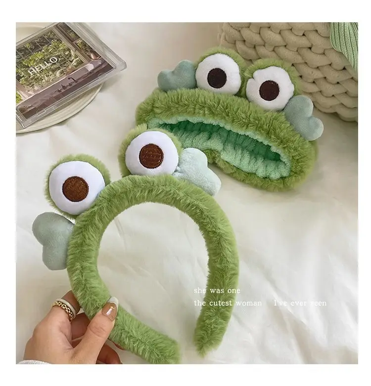 Cute Green Plush Frog Headband with Big Eyes — feature 30