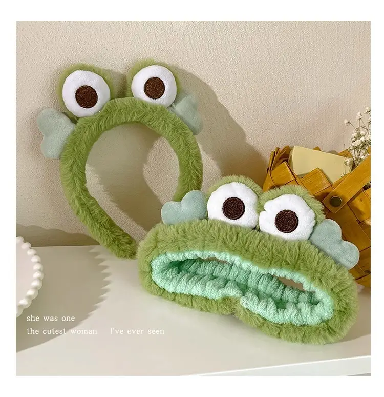 Cute Green Plush Frog Headband with Big Eyes — feature 34