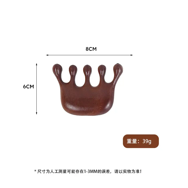 Wooden Massage Comb for Women 8x6cm Natural Health - Image 13