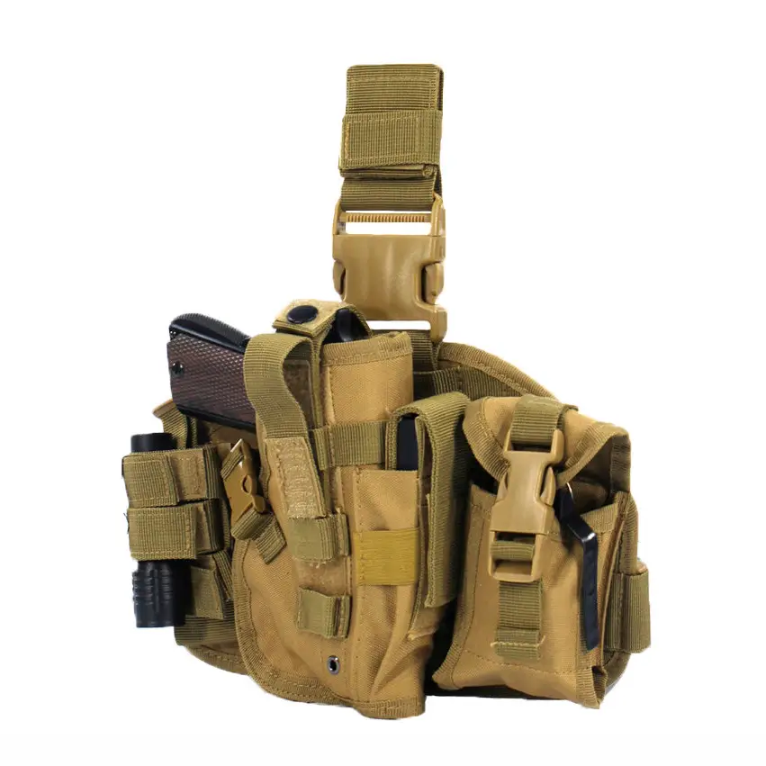 Tactical Gun Holster Belt Bag Quick Draw Bag Tan