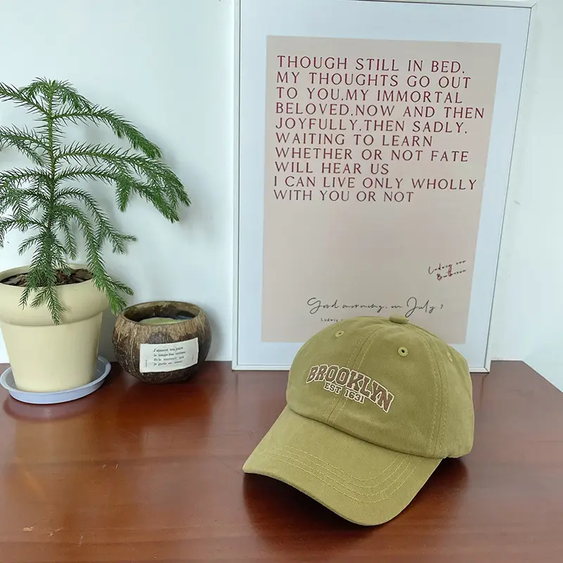 Kids Baseball Cap with Letter Printing, Green, 1-10 Years - Image 2