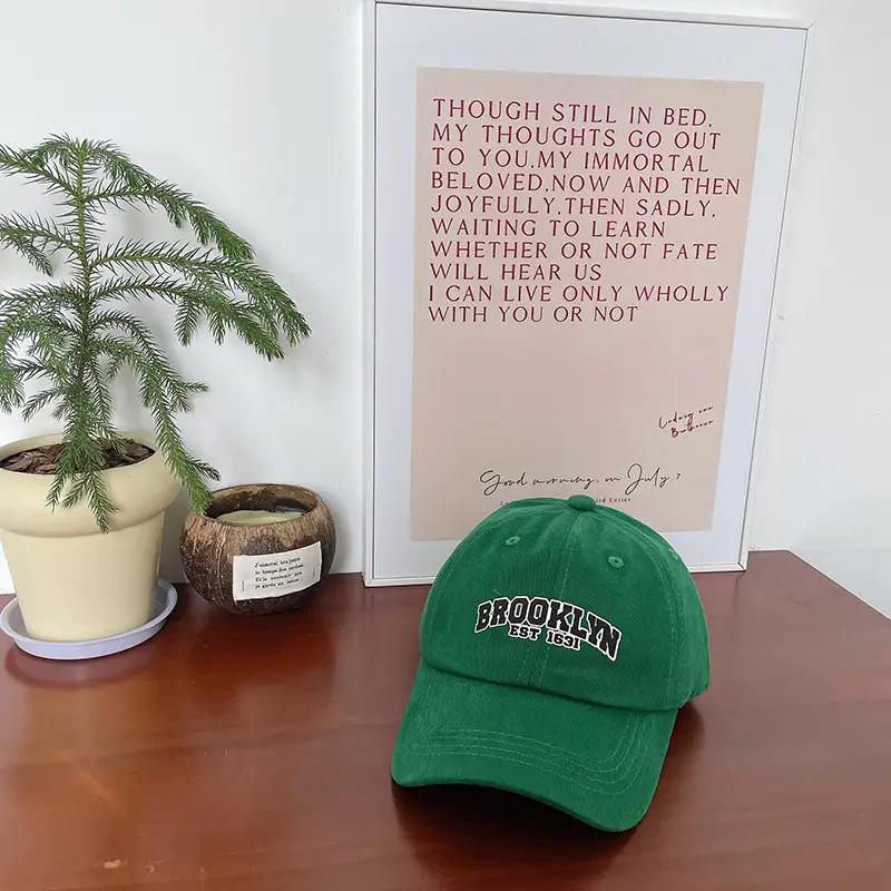Kids Baseball Cap with Letter Printing, Green, 1-10 Years - Image 6