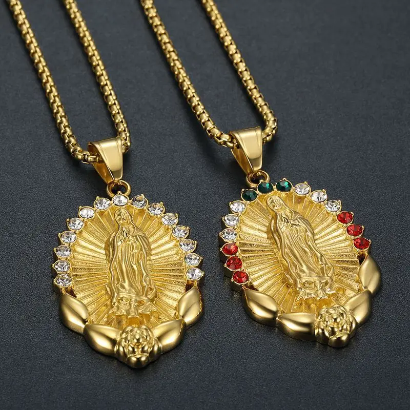 Gold Chain Necklace for Men Women with Colored Diamond Detail - Image 5