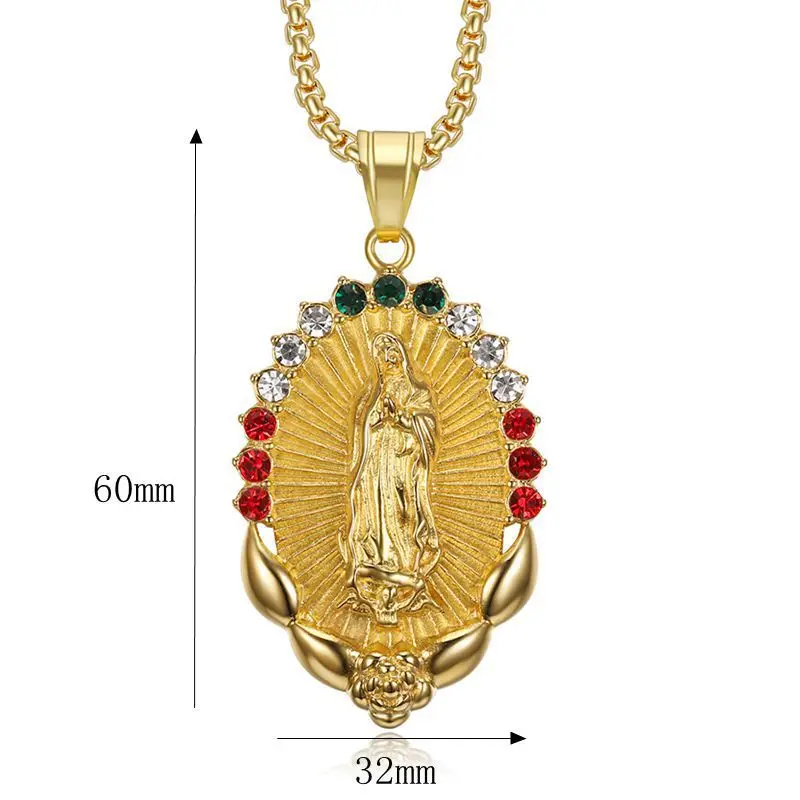 Gold Chain Necklace for Men Women with Colored Diamond Detail - Image 6