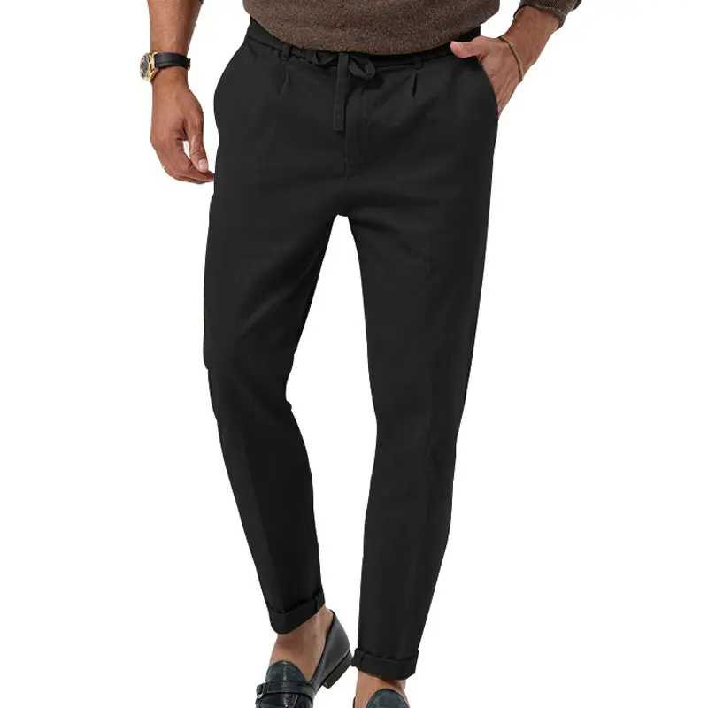 Men Green Straight Cut Casual Pants Large — feature 11