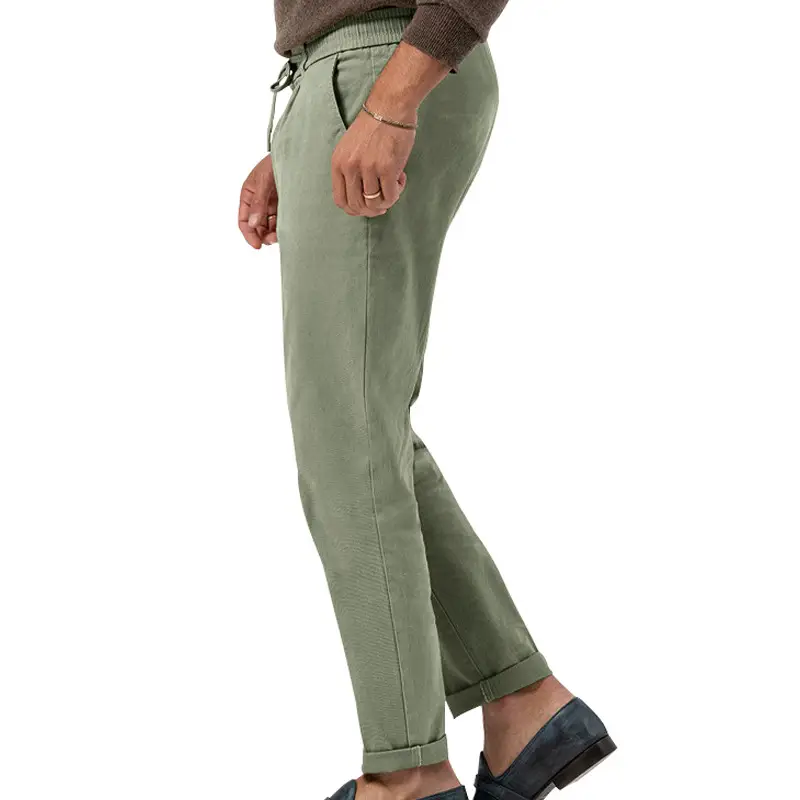 Men Green Straight Cut Casual Pants Large — feature 16
