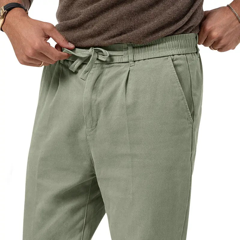 Men Green Straight Cut Casual Pants Large — feature 18
