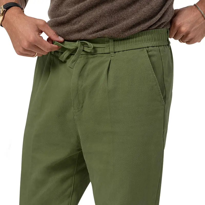 Men Green Straight Cut Casual Pants Large — feature 22