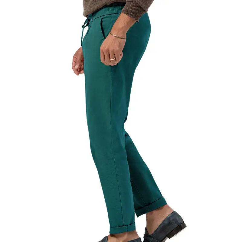 Men Green Straight Cut Casual Pants Large — feature 28