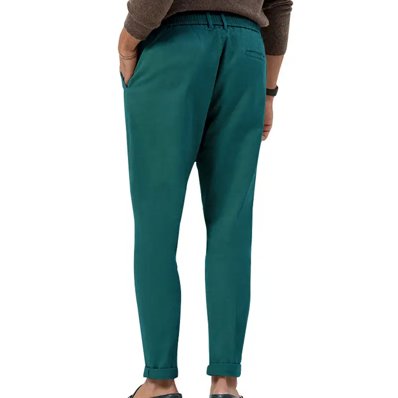 Men Green Straight Cut Casual Pants Large — feature 29