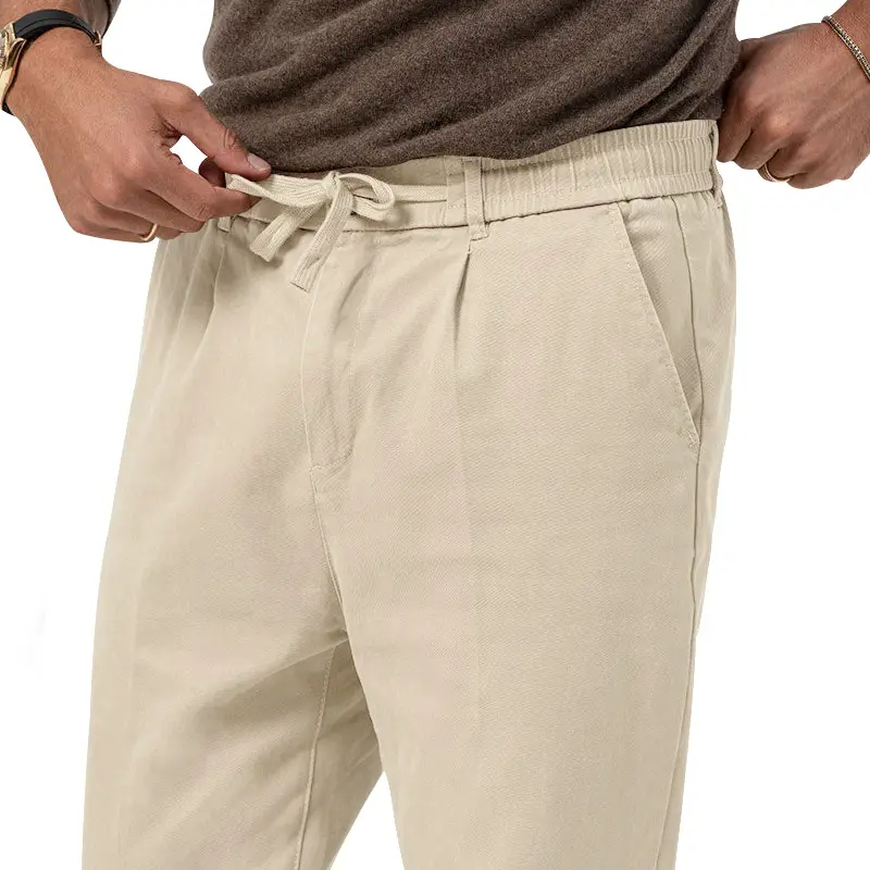 Men Green Straight Cut Casual Pants Large — feature 34