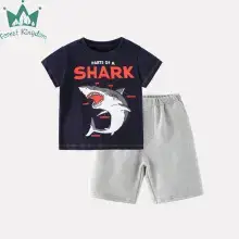 Boys Dinosaur Print T-Shirt Blue Short Sleeve — feature 25
