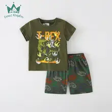 Boys Dinosaur Print T-Shirt Blue Short Sleeve — feature 29