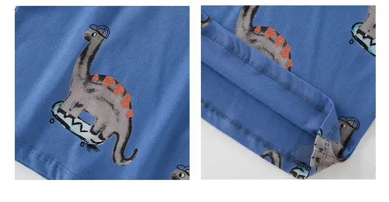 Boys Dinosaur Print T-Shirt Blue Short Sleeve — feature 43