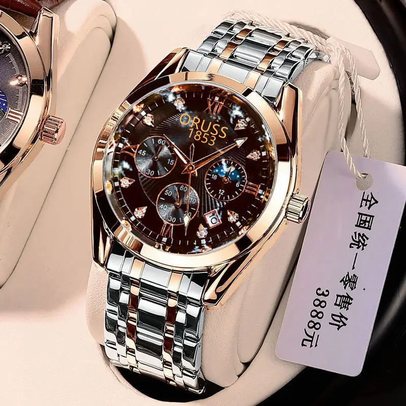 Full-automatic movement watch Swiss brand waterproof luminous men's watch calendar into non-mechanical high-end fashion watches — feature 6