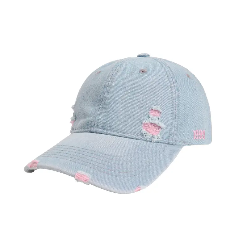 Men Baseball Cap Light Blue Retro Embroidery - Image 8