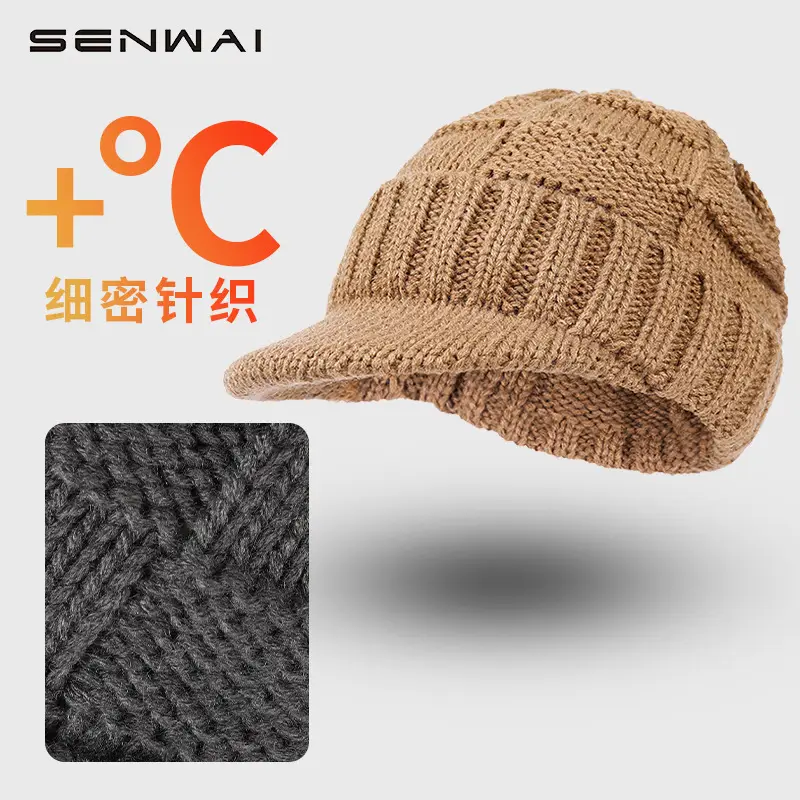 Men's Winter Fleece Cap Navy Blue Warm Ear Protection - Image 4
