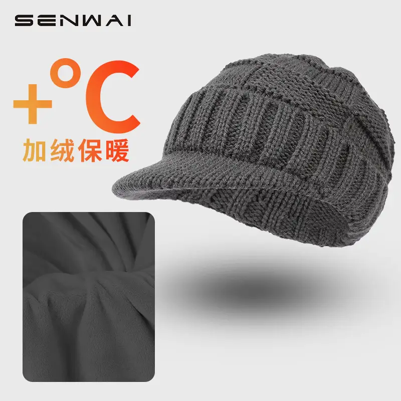 Men's Winter Fleece Cap Navy Blue Warm Ear Protection - Image 6