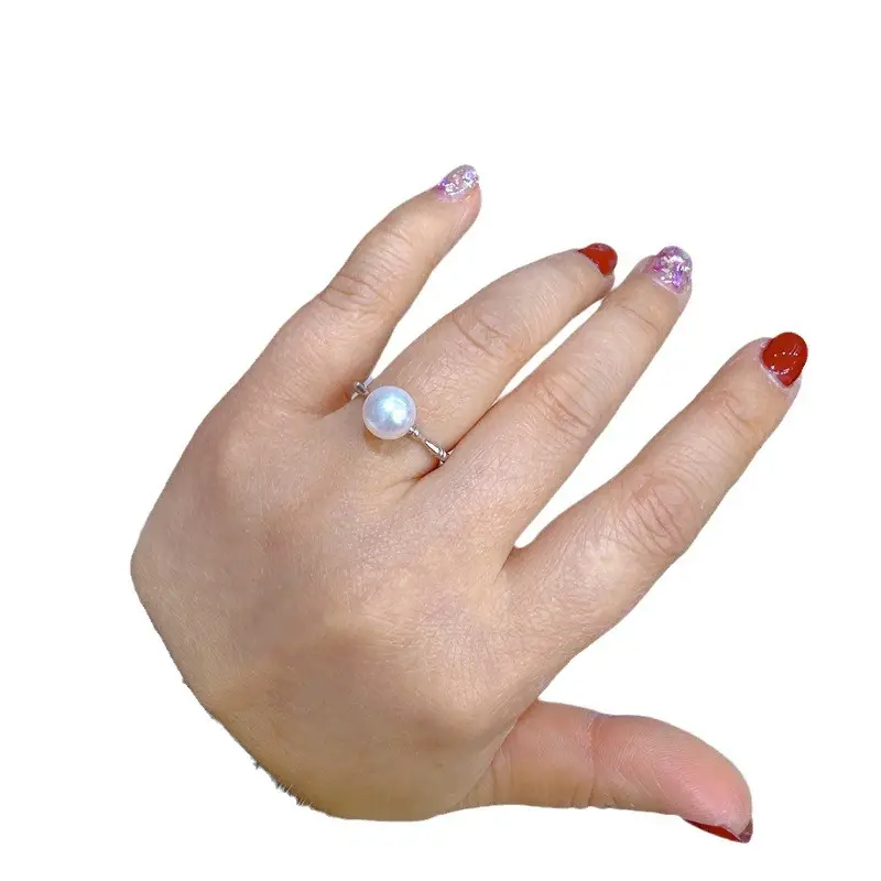 DIY Freshwater Pearl Ring Silver 8mm S925 - Image 8