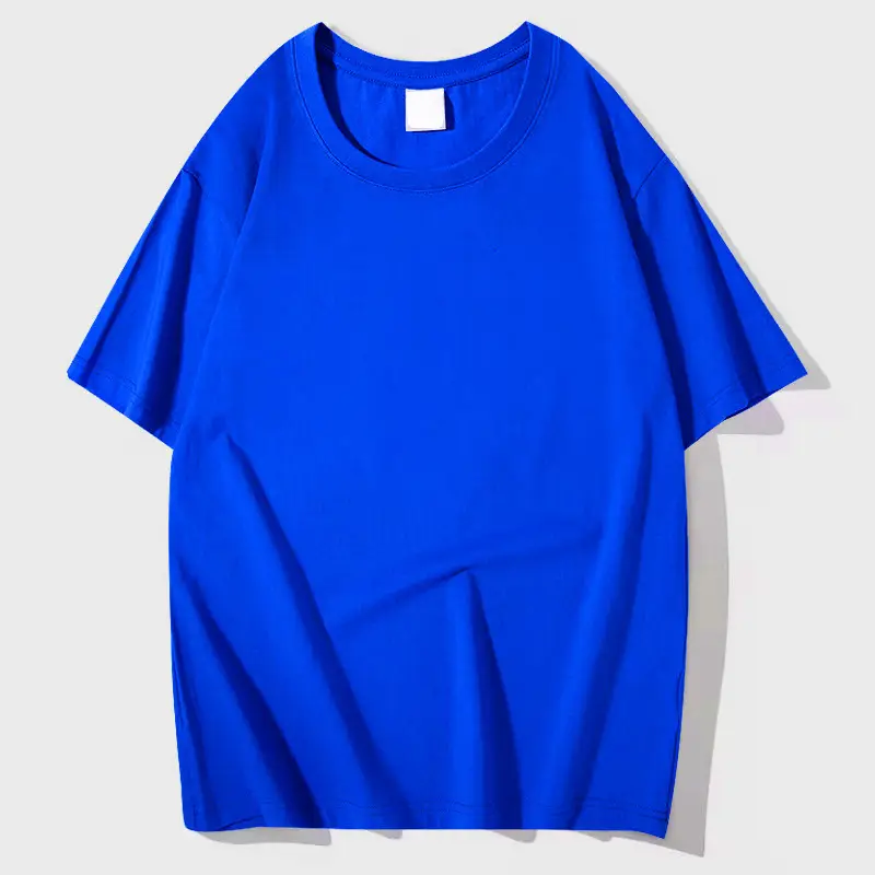 Men Navy Blue Loose Fit T-Shirt 260g Cotton - Image 7