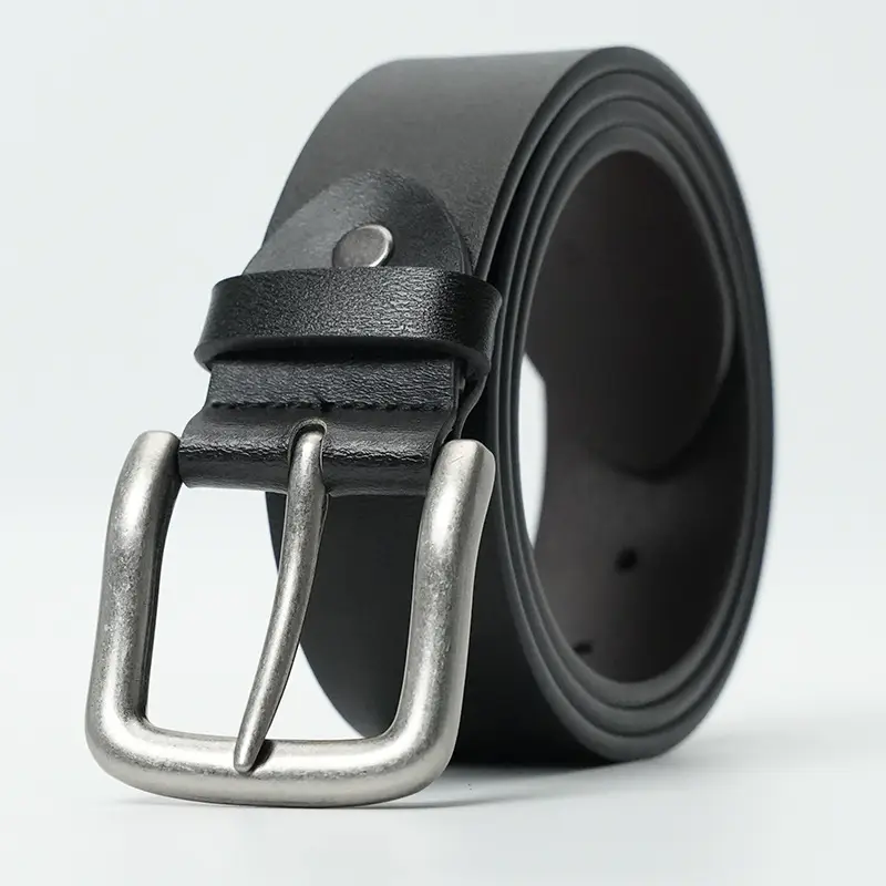 Vintage Brown Leather Belt with Gold Buckle