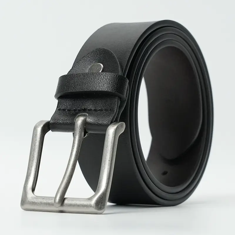 Vintage Brown Leather Belt with Gold Buckle