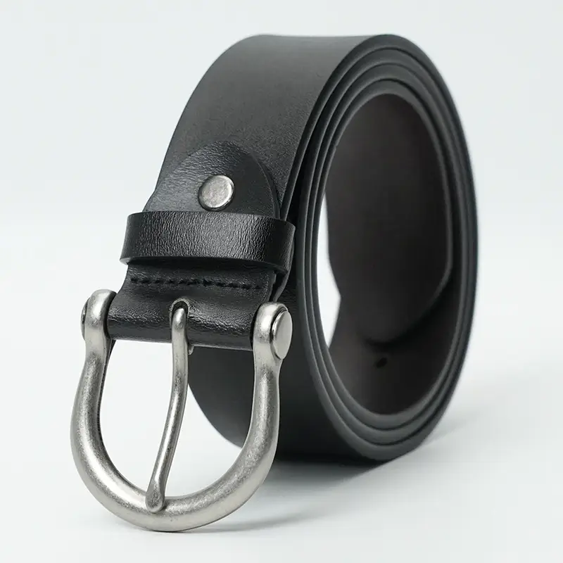 Vintage Brown Leather Belt with Gold Buckle