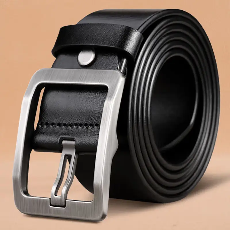 Vintage Brown Leather Belt with Gold Buckle