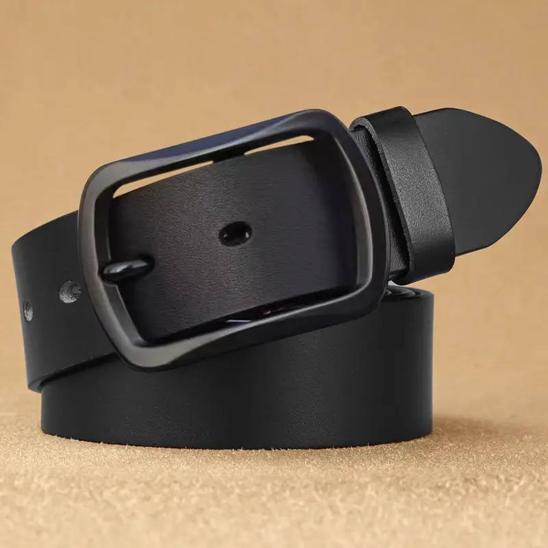 Vintage Brown Leather Belt with Gold Buckle