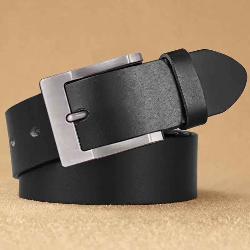 Vintage Brown Leather Belt with Gold Buckle