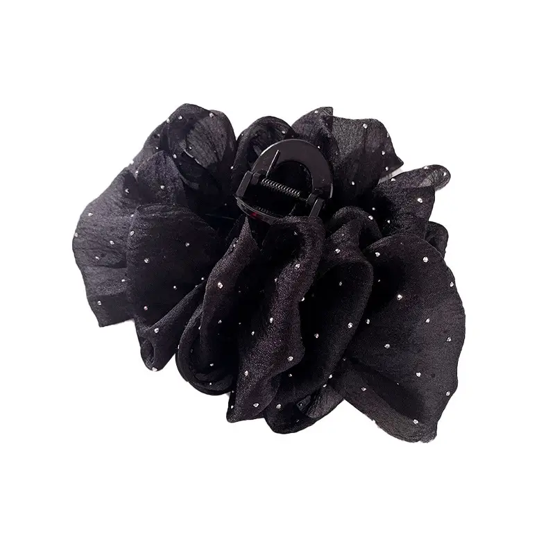 Double-Sided Big Bow Clip with Rhinestone Mesh Hairpin - Image 8