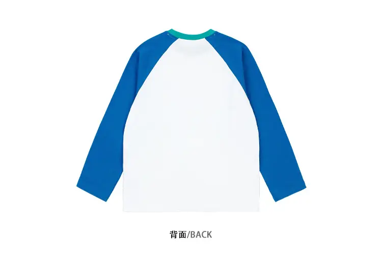 Girls Boys Retro Patchwork T-Shirt Blue White Spring New — feature 30