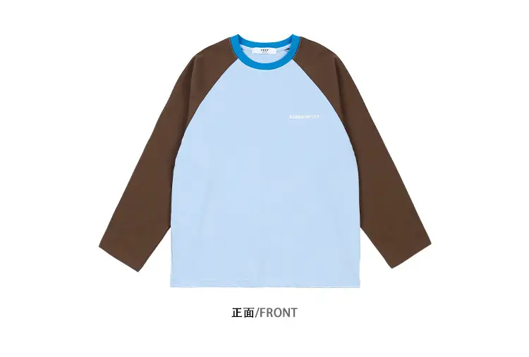 Girls Boys Retro Patchwork T-Shirt Blue White Spring New — feature 31