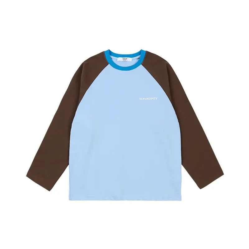 Girls Boys Retro Patchwork T-Shirt Blue White Spring New - Image 2