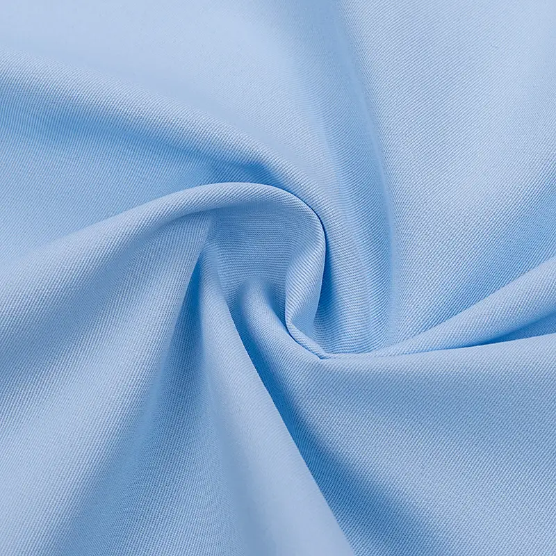 New Men's Blue Silk Long Sleeve Collar Shirt - Image 11