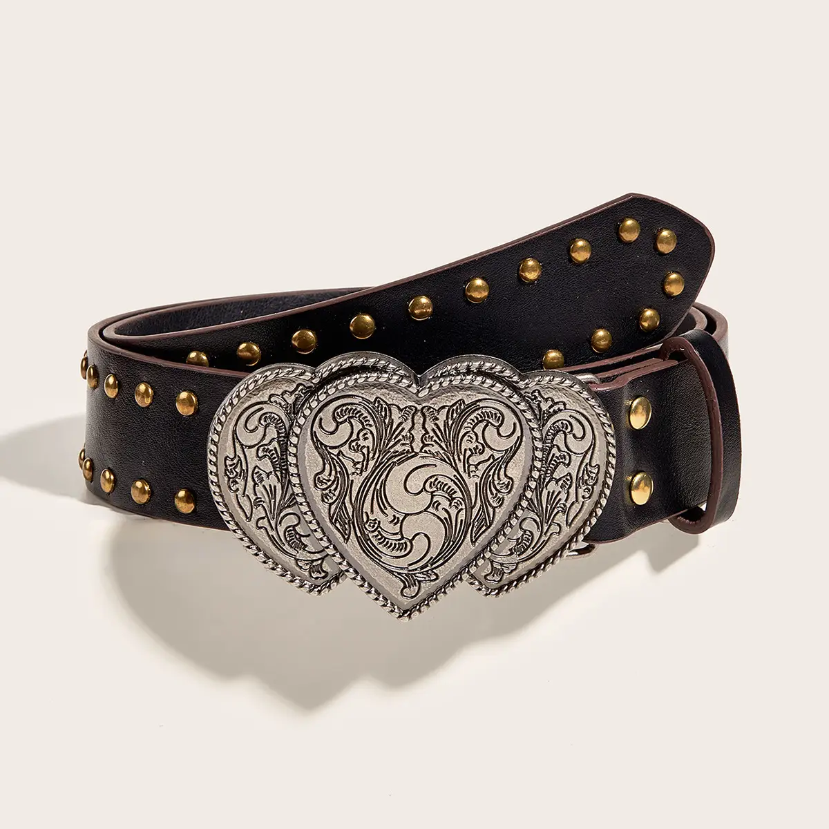 Pink Heart Buckle Wide Belt for Women - Image 7