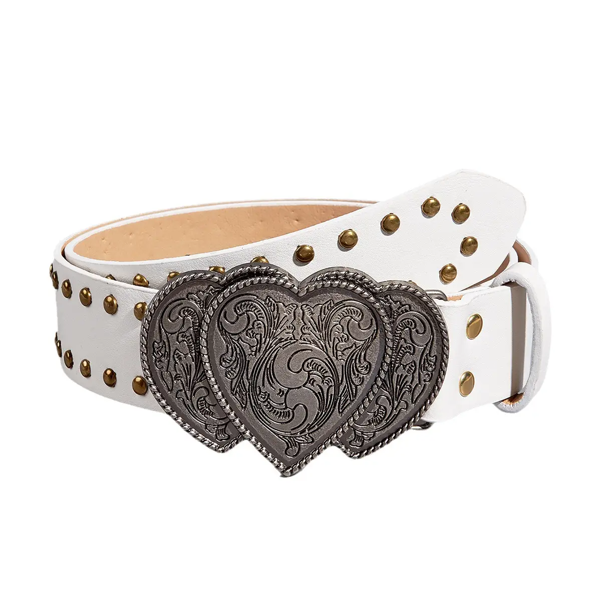 Pink Heart Buckle Wide Belt for Women - Image 10
