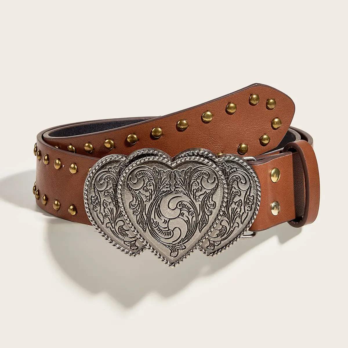 Pink Heart Buckle Wide Belt for Women - Image 4