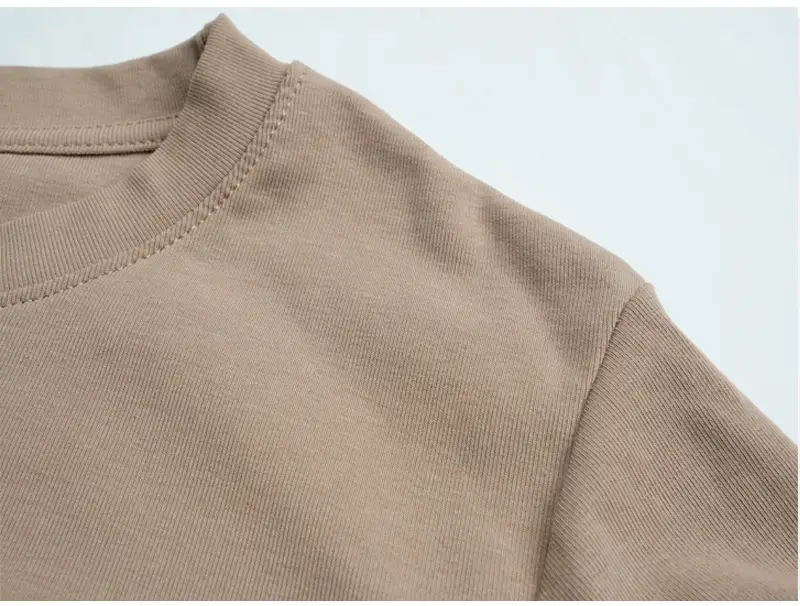 [Fleece-Lined/No Fleece] Pure Cotton Long-Sleeve T-Shirt for Women, Spring and Autumn, Irregular Curved Waist, Slimming Base Shirt Top — feature 8