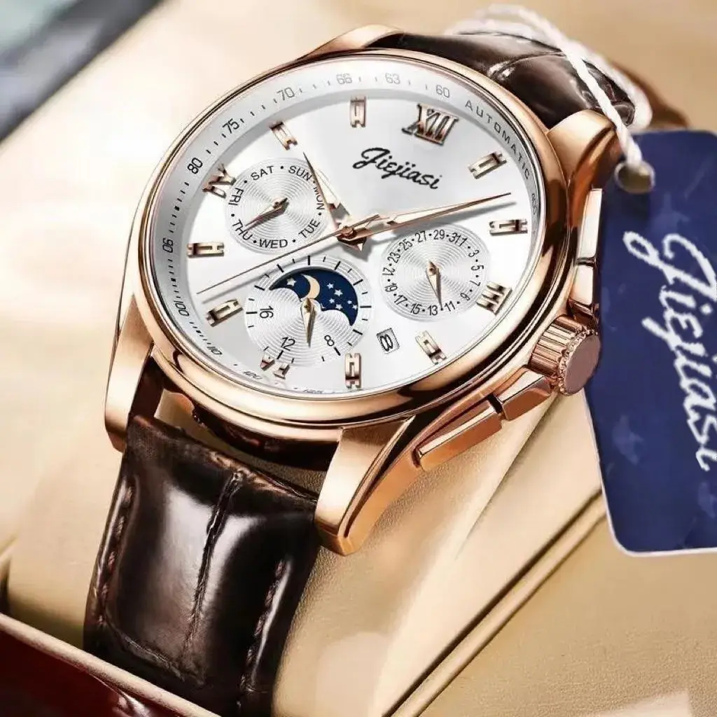 Men's Waterproof Luminous Calendar Watch Rose Gold Automatic - Image 6