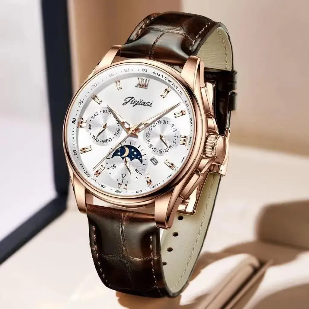 Men's Waterproof Luminous Calendar Watch Rose Gold Automatic - Image 7