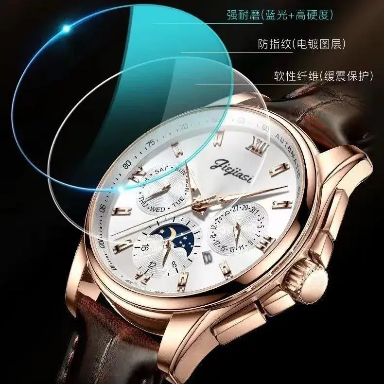 Men's Waterproof Luminous Calendar Watch Rose Gold Automatic - Image 8
